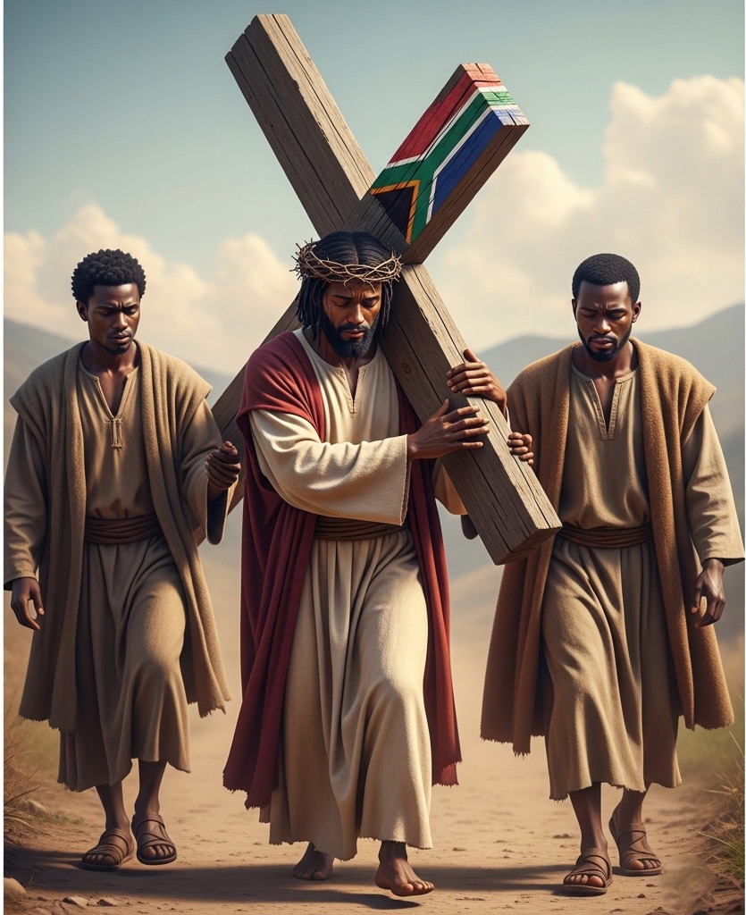 Jesus walking with the cross 2